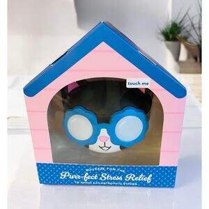 NEW Squishy Black & White Tuxedo Blue Flower Cat Kitten Stress Relief Ball